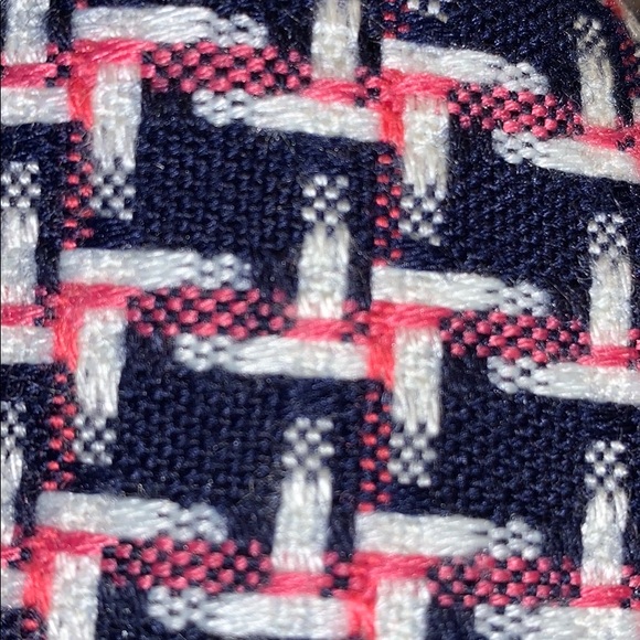 LOFT wrap woven skirt pink, navy & white 18 - Picture 7 of 9